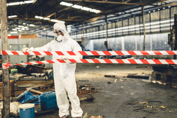 Professional Sewage Cleanup technician working in Hinsdale, NH
